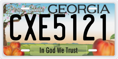 GA license plate CXE5121