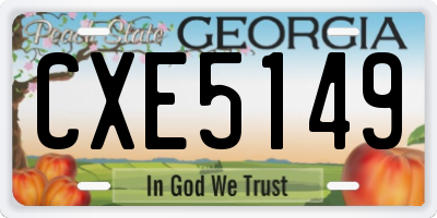 GA license plate CXE5149
