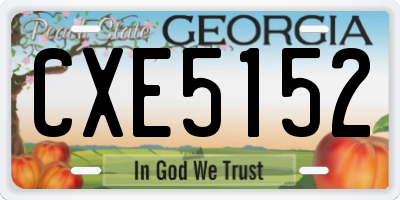 GA license plate CXE5152