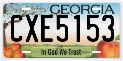 GA license plate CXE5153