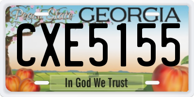 GA license plate CXE5155