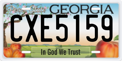 GA license plate CXE5159