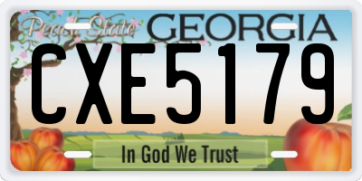 GA license plate CXE5179