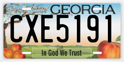 GA license plate CXE5191
