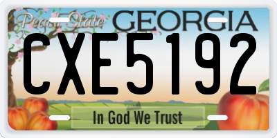 GA license plate CXE5192