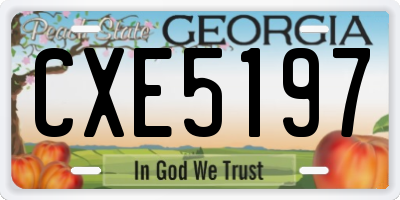 GA license plate CXE5197
