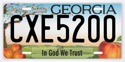 GA license plate CXE5200