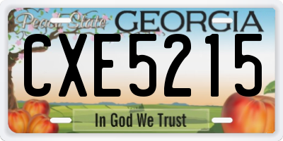 GA license plate CXE5215