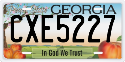 GA license plate CXE5227