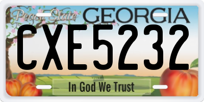 GA license plate CXE5232