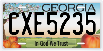 GA license plate CXE5235