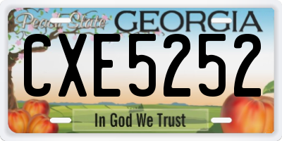 GA license plate CXE5252