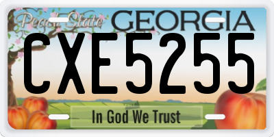 GA license plate CXE5255