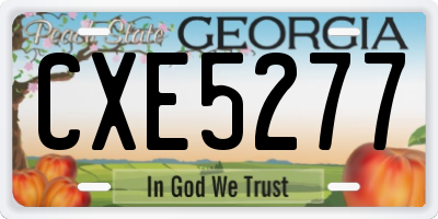 GA license plate CXE5277