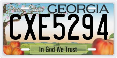 GA license plate CXE5294