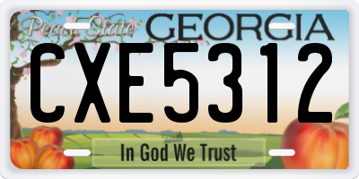 GA license plate CXE5312