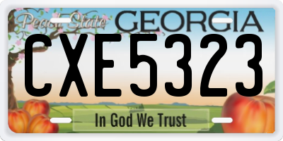 GA license plate CXE5323