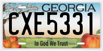 GA license plate CXE5331