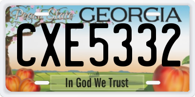 GA license plate CXE5332