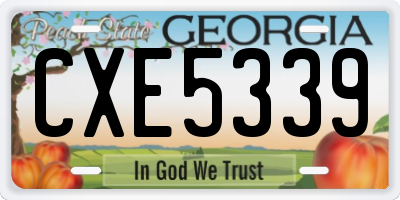 GA license plate CXE5339