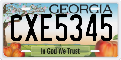 GA license plate CXE5345