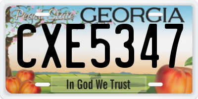 GA license plate CXE5347