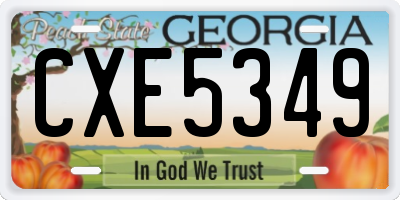 GA license plate CXE5349