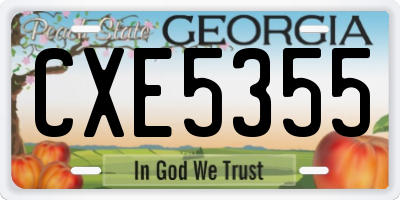 GA license plate CXE5355