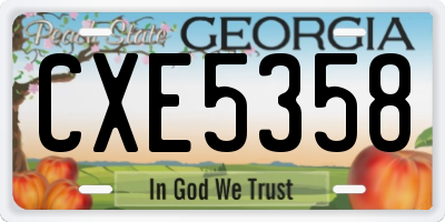 GA license plate CXE5358