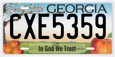 GA license plate CXE5359