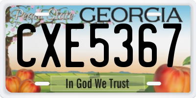 GA license plate CXE5367
