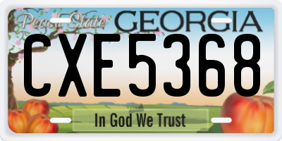 GA license plate CXE5368