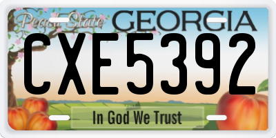 GA license plate CXE5392