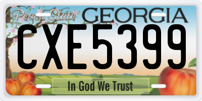 GA license plate CXE5399