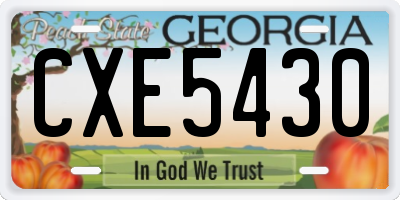 GA license plate CXE5430