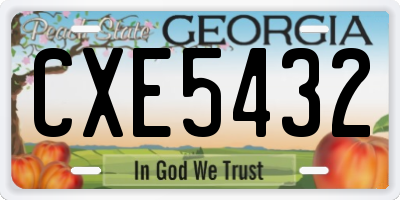 GA license plate CXE5432
