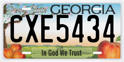 GA license plate CXE5434