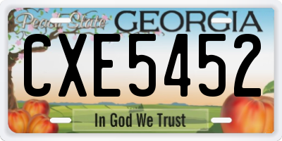 GA license plate CXE5452