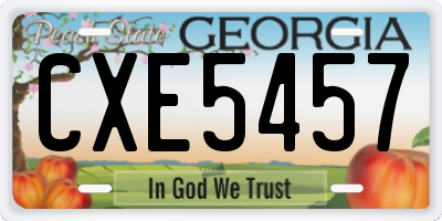 GA license plate CXE5457
