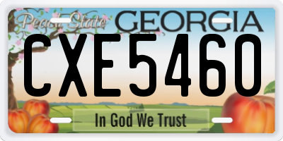 GA license plate CXE5460