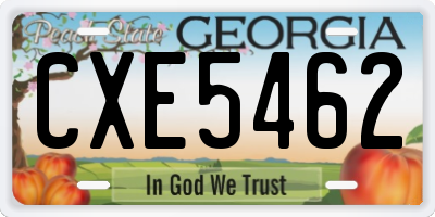 GA license plate CXE5462