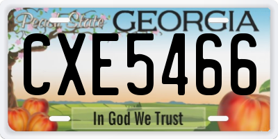 GA license plate CXE5466