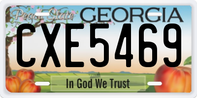 GA license plate CXE5469
