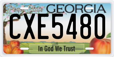 GA license plate CXE5480