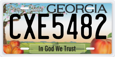 GA license plate CXE5482