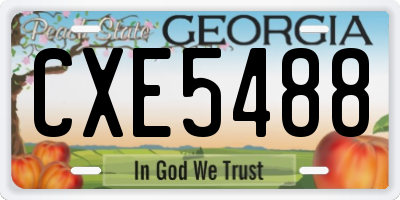GA license plate CXE5488