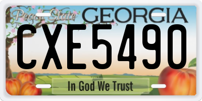 GA license plate CXE5490