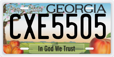 GA license plate CXE5505