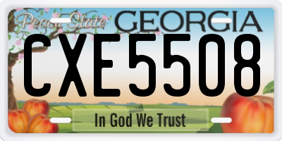GA license plate CXE5508