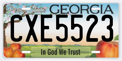 GA license plate CXE5523